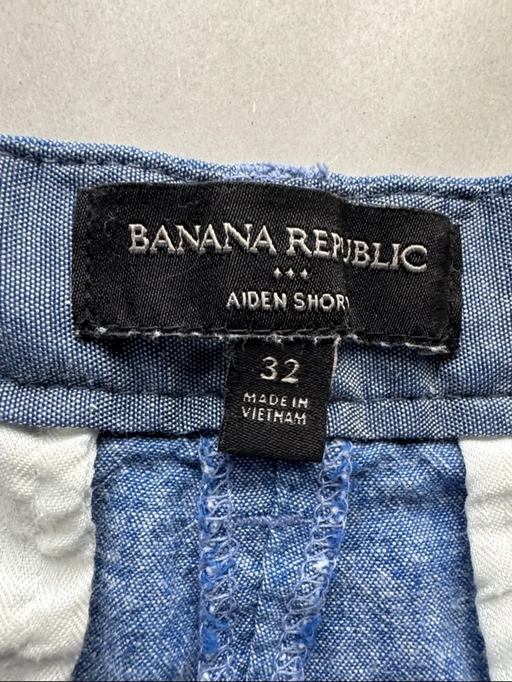 Banana Republic Aiden Shorts Mens 32 Cotton 9’ inseam Preppy Coastal Beach blue